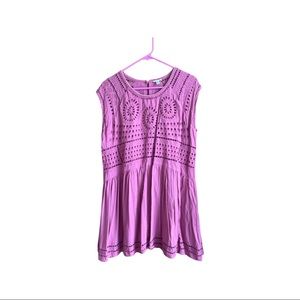 URBAN OUTFITTERS ECOTE DUSTY ROSE LACE DETAIL TUNIC/DRESS - Size L -